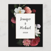 バーガンエレガントディとピンクの花のアドバイスカード (裏面)