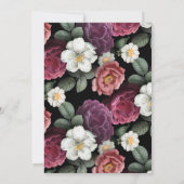 バーガンエレガントディとピンクの花のブライダルシャワー (裏面)