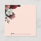 バーガンエレガントディとピンクの花デイトナイトカード スクエア名刺 (裏面)