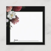 バーガンエレガントディとピンクの花デイトナイトカード スクエア名刺 (裏面)