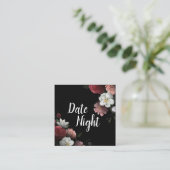 バーガンエレガントディとピンクの花デイトナイトカード スクエア名刺 (スタンド正面)