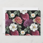 バーガンエレガントディとピンクフローラパーソナライズされた ノートカード (裏面)