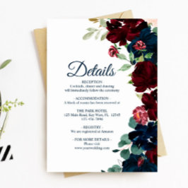 バーガンエレガントディと海軍の詳細エンクロージャカード エンクロージャーカード