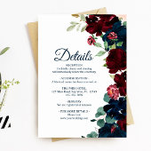 バーガンエレガントディと海軍の詳細エンクロージャカード エンクロージャーカード