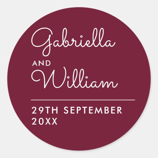 バーガンエレガントディの脚本好きクラシックラウンドスティッキ ラウンドシール (正面)