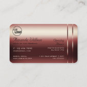 バーガンエレガントディの装飾シメリーダイヤモンドにロゴを追加 名刺 (裏面)