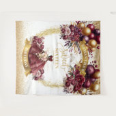 バーガンエレガントディドレスSweet sixteen背景グラム タペストリー (正面(横))