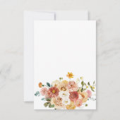 バーガンエレガントディフローラウェディングレセプションカード 招待状 (裏面)