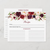 バーガンエレガントディフローラシャワーレシピカード アドバイスカード (正面/裏面)