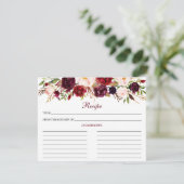 バーガンエレガントディフローラシャワーレシピカード アドバイスカード (スタンド正面)