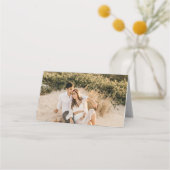 バーガンエレガントディフローラ開花と緑結婚の プレイスカード (裏面)