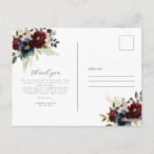 バーガンエレガントディフローラ開花と緑結婚の ポストカード (裏面)