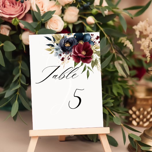 バーガンエレガントディフローラ開花と緑 テーブルナンバー