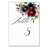 バーガンエレガントディフローラ開花と緑 テーブルナンバー (正面)