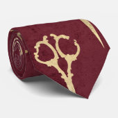 バーガンエレガントディヴィンテージゴールデンはさみヘアカット ネクタイ (ロール)