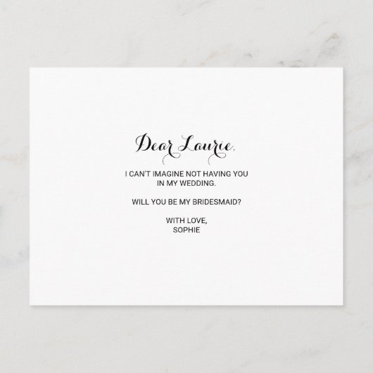 バーガンエレガントディ夏のフローラ花嫁 インビテーションポストカード (裏面)