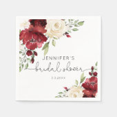 バーガンエレガントディ秋の結婚式 スタンダードカクテルナプキン (正面)