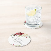 バーガンエレガントディ秋の結婚式 ペーパーコースター (インサイチュ)