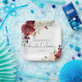 バーガンエレガントディ秋の結婚式 ペーパープレート (パーティー)