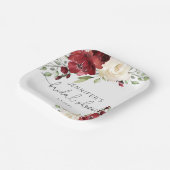 バーガンエレガントディ秋の結婚式 ペーパープレート (傾斜あり)