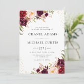 バーガンエレガントディ結婚式招待状 招待状 (スタンド正面)