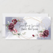 バーガンエレガントディ赤いバラの水の色ギフトカード サンキューカード (正面)