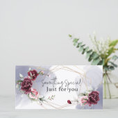 バーガンエレガントディ赤いバラの水の色ギフトカード サンキューカード (スタンド正面)