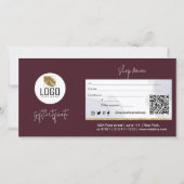 バーガンエレガントディ赤いバラの水の色ギフトカード サンキューカード (裏面)