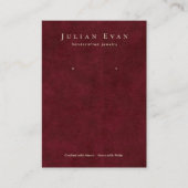 バーガンエレガントディ赤ジュエリーイヤリングディスプレイ 名刺 (正面)