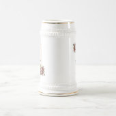 バーガンエレガントディ金ゴールドピンクフローラ花嫁 ビールジョッキ (中央)