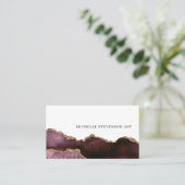 バーガンエレガントディ金ゴールドマーブルアゲート抽象芸術 名刺 (スタンド正面)