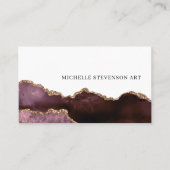 バーガンエレガントディ金ゴールドマーブルアゲート抽象芸術 名刺 (正面)