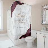 バーガンエレガントディ金ゴールドマーブル結婚ズ シャワーカーテン (インサイチュ)