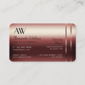 バーガンエレガントディDecorシメリーダイアモンモノグラム 名刺 (裏面)