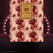 バーガンスタイリッシュディ赤面金ゴールド30thバースデータペストリー タペストリー