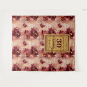 バーガンスタイリッシュディ赤面金ゴールド30thバースデータペストリー タペストリー (正面(横))