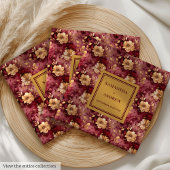 バーガンスタイリッシュディ金ゴールドウェディングレセプションナプキンス