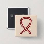 バーガンディおよびアイボリーリボン認識度カスタムピン 缶バッジ (正面&裏面)