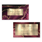 バーガンディおよびゴールドフォイル瑪瑙の名刺