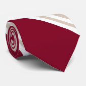 バーガンディおよびシャンペン色の斜めストライプの ネクタイ (ロール)