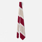 バーガンディおよびシャンペン色の斜めストライプの ネクタイ (裏面)