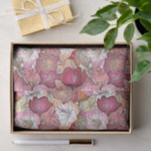 バーガンディおよびピンクのハイビスカスのティッシュペーパー 薄葉紙 (ギフト)