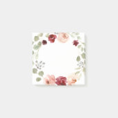 バーガンディおよびユーカリの花のリース ポストイット (正面)