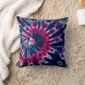 バーガンディおよびロイヤルブルーの絞り染めの装飾用クッション クッション (ブランケット)