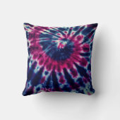 バーガンディおよびロイヤルブルーの絞り染めの装飾用クッション クッション (裏面)