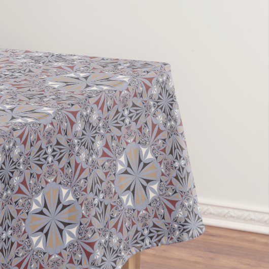 バーガンディおよび灰色のエレガントなパターン テーブルクロス (インサイチュ)