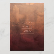 バーガンディおよび赤面の豪華な結婚式招待状