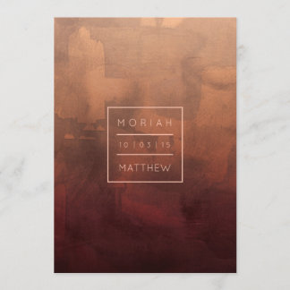 バーガンディおよび赤面の豪華な結婚式招待状 招待状