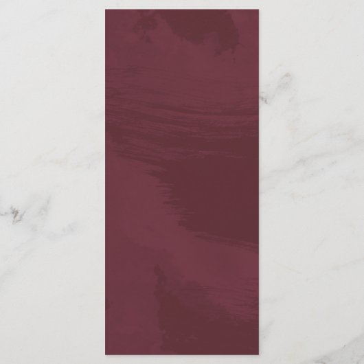 バーガンディおよび金ゴールドのグリッターのポケットメニュー プログラム (裏面)