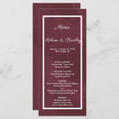 バーガンディおよび金ゴールドのグリッターのポケットメニュー プログラム (正面/裏面)